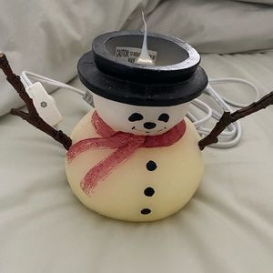 Snowman plug in light/candle